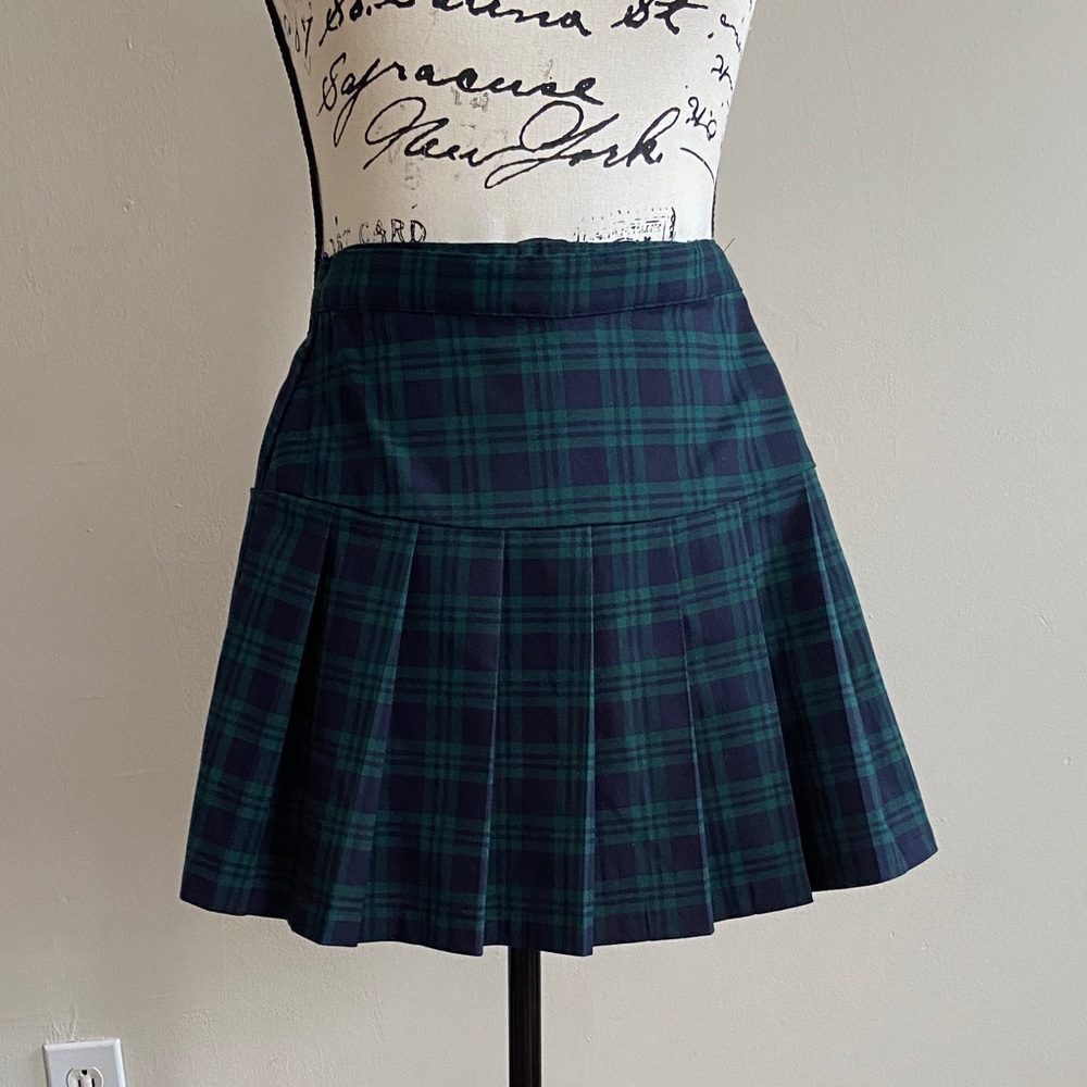 H&M Green Pleated Skirt